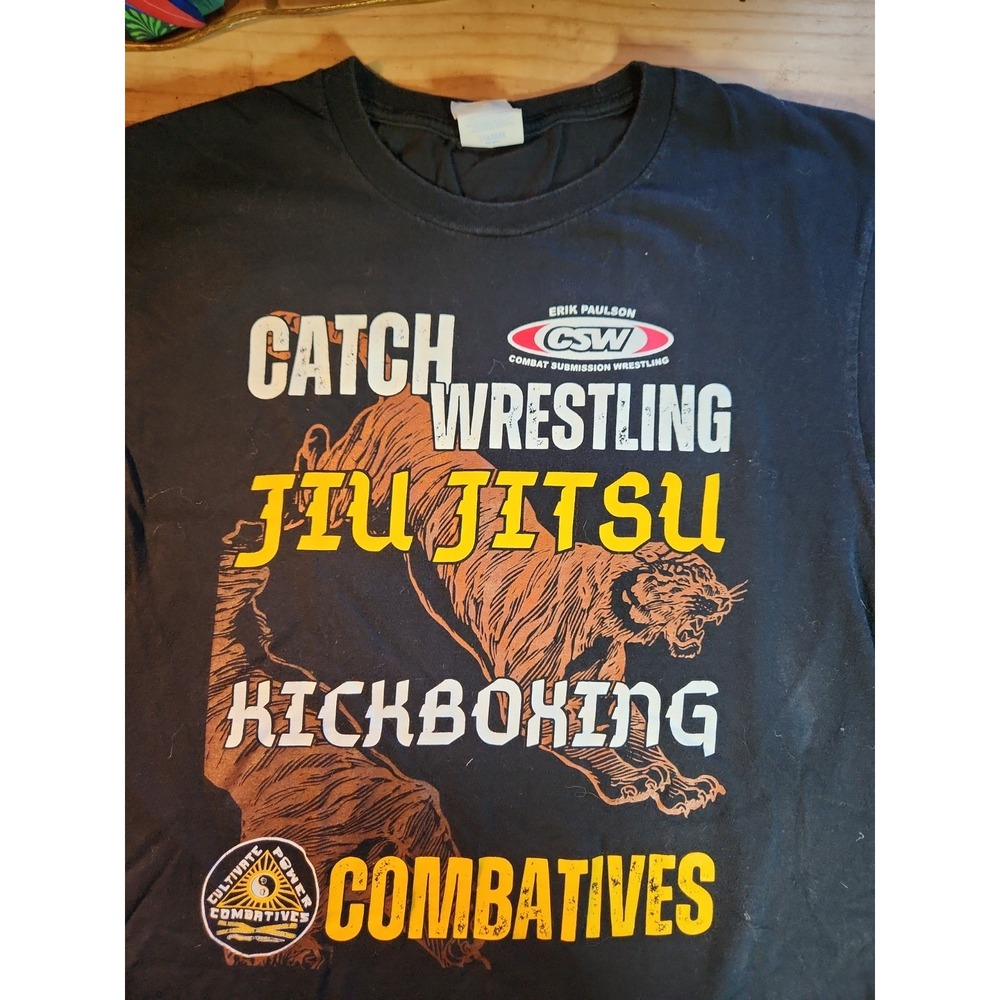 Port And Company Jiu Jitsu Tee, Mens Sz S. Black 100% Cotton. Good
